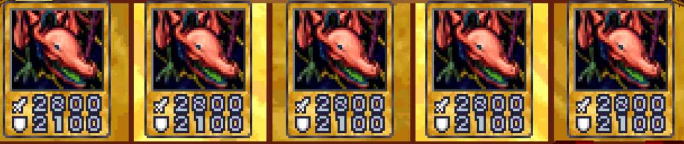 A screenshot of Yu-Gi-Oh Forbidden Memories. All the monsters on my side of the field are Twin-Headed Monster Dragon.